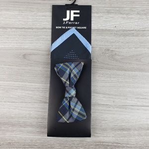JFerrar bow tie with hankerchief  blue/yellow
